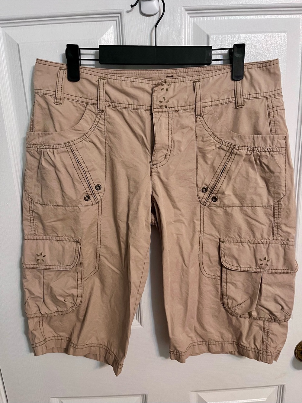 DKNY Beige Utility Cargo Shorts